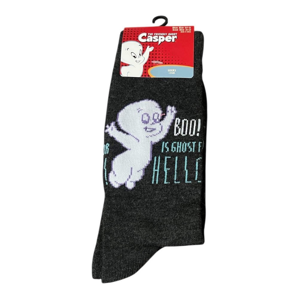 Caspar the Friendly Ghost Novelty Crew Socks